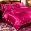 Bedorm Luxury Silky Comforter Full Hot Pink Satin Bedding Comforter