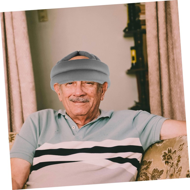 Operitacx Sleep Cap for Elderly Adjustable Protective Headgear Soft Head