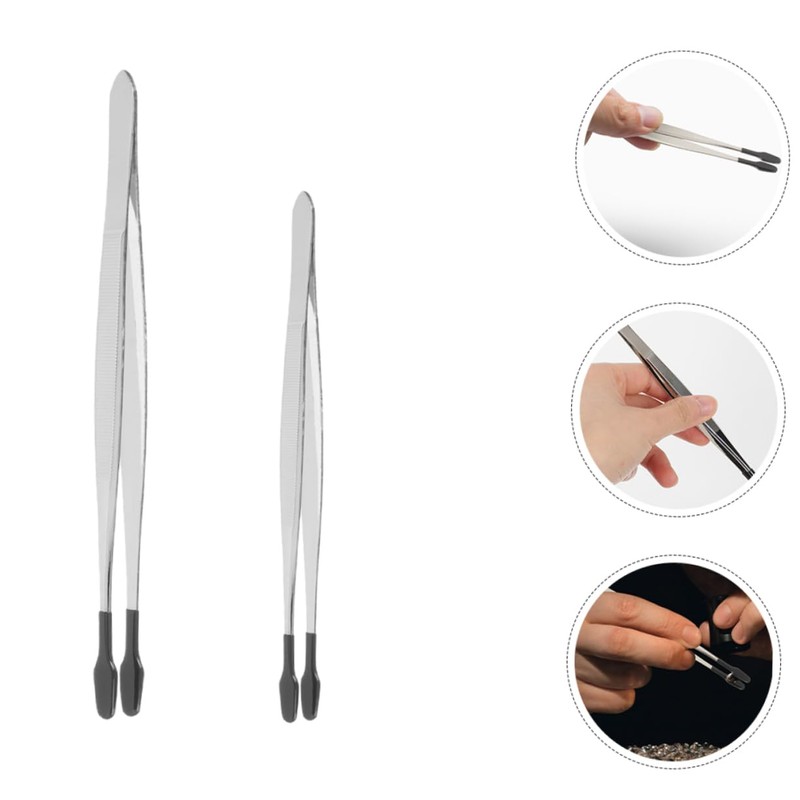 FOMIYES 4sets Stamp Collector Tweezers Stainless Steel Tweezers Set Multi-function