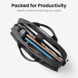 tomtoc A33 Slim 15-16 Inch Laptop Shoulder Bag for MacBook Air/Pro M4/M3, Briefcase with Accessory & Document Storage, Water-Resistant & Durable Recycled Fabric