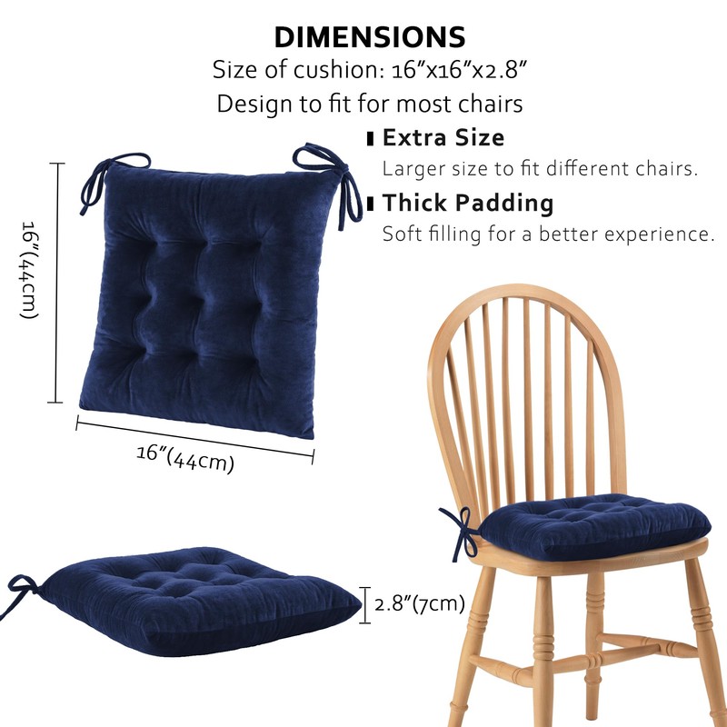 ELFJOY 4 Pack Chair Cushions for Dining Chairs Chair Pads