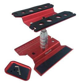 RC Car Work Stand Aluminum Alloy RC Repair Workstation Bracket with Screw Tray for 1/8 1/10 1/12 1/16 Traxxas Axial Arrma Redcat RC Crawler Monster Truck Buggy (Red)