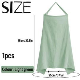 Nursing Apron, Darryy Nursing Cover for On the Go, Muslin Nursing Cover for Babies, Breathable, 75 x 95 cm, Nursing Scarf, Nursing Cover, Cotton Nursing Cover for Breastfeeding, Multi-Purpose (Green)