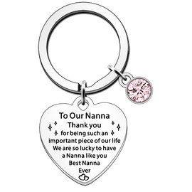 JETTOP Nanna Gifts Keyring Nanna Gifts from Grandchildern Nanna Birthday Christmas Mothers Day Gifts Best Nanna Ever