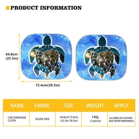 Dremagia Universal Fit Car Windshield Sun Shade, Wild Cheetah Grey Leopard Stripe Design Sun Blocker Shade 2 Packs Foldable Sun Visor Mat for Men Women