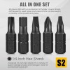 Aej 49-Piece Hex Head Allen Wrench Drill Bit Set Metric