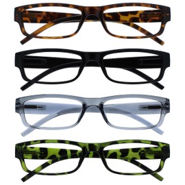 Die Lesebrille Unternehmen Braun Schwarz Grau Grün Leicht Leser Wert 4er-Pack Herren Frauen RRRR32-2176 +3,50