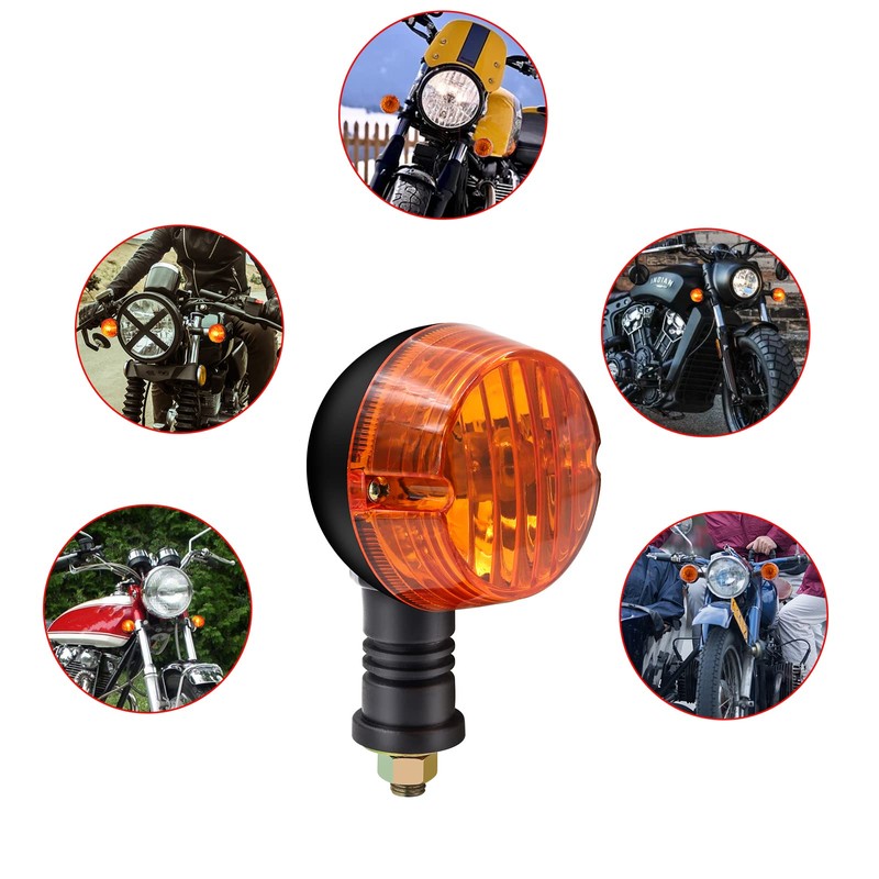 Biqing 2PCS Motorcycle LED Turn Signal Indicator AMBER Light Front