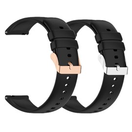 yiqungo 20mm 22mm Silicone Watch Band with Rose Gold Buckle, Soft Rubber Replacement Straps with Quick Release (pink, 20mm)