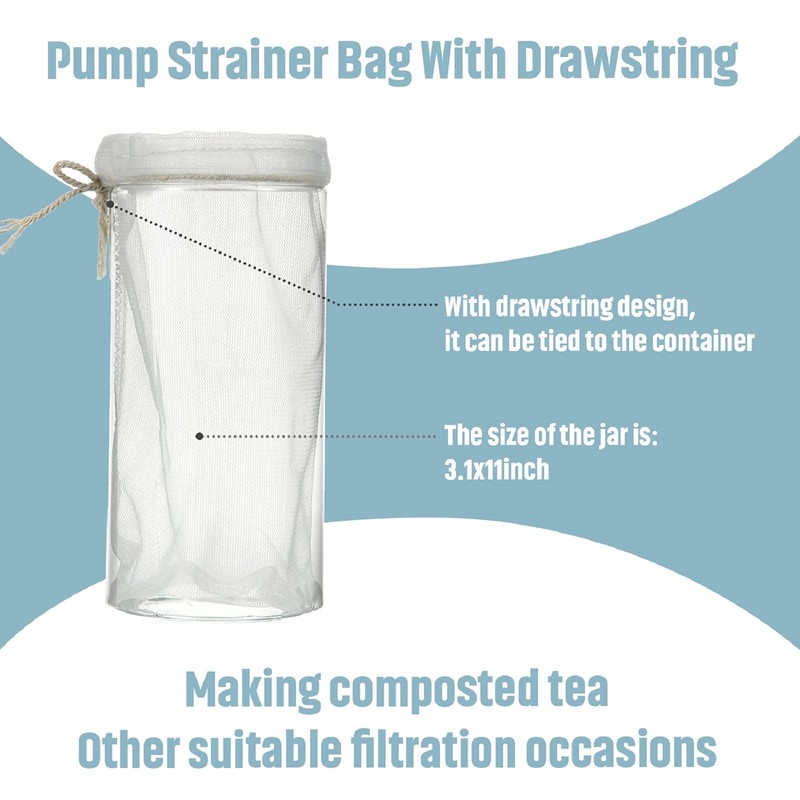 Shappy 20 Pieces Compost Tea Bag Pump Strainer Mesh Filter