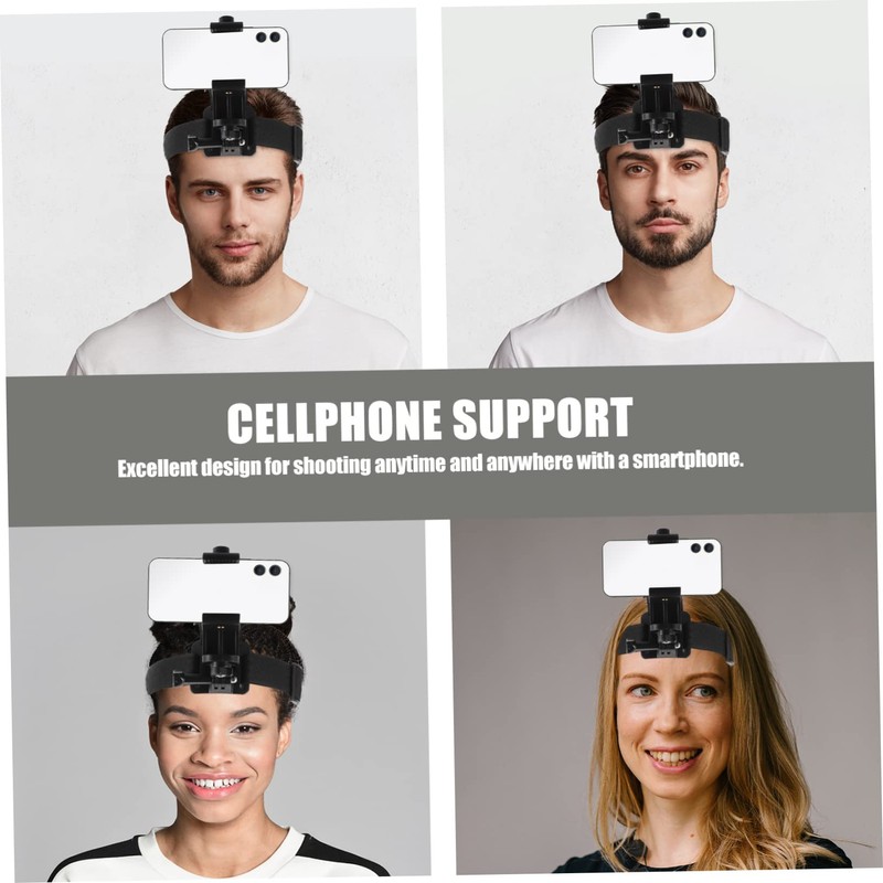 TEHAUX 2 Sets Head Mounted Phone Rack with Headband for