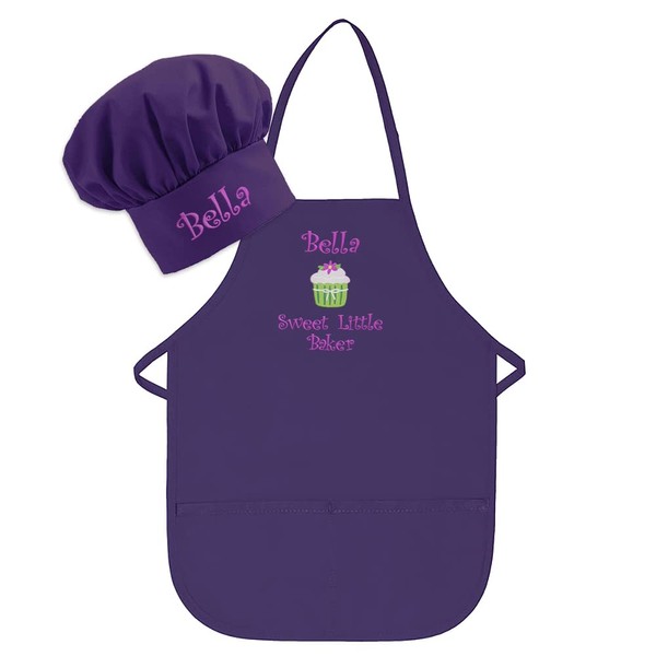 THE APRONPLACE Personalized Apron and Hat Set Girls Sweet Little