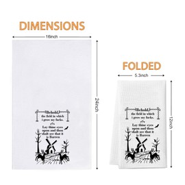 WCGXKO Zero Fucks Kitchen Towel - Rude Field of Fucks Humorous Gift Idea for Him or Her (Barren Towel CA)