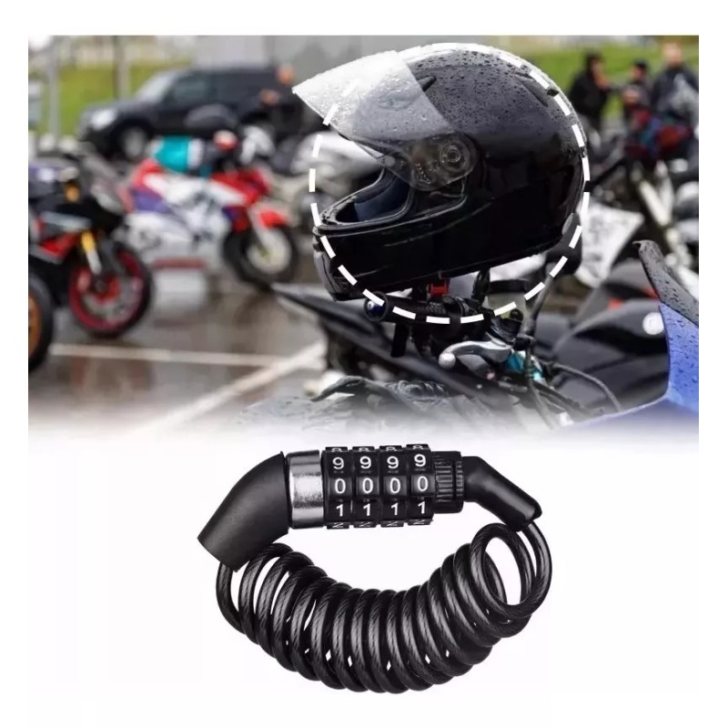 L&T Candado Para Casco De Motocicleta Cerradura De Cable Pequeño