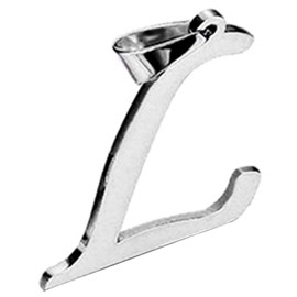 Flongo Men's Womens Biker Stainless Steel Silver 26 Letters Alphabet Pendant Necklace, 21.65 inch Chain, L