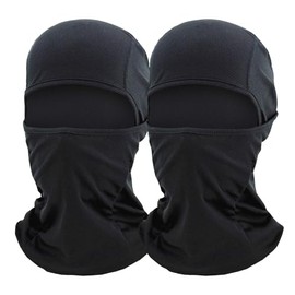 2 Pack Ski Mask for Men & Women, Balaclava Face Mask Full Head Mask Shiesty Mask for Football Motorcycle Sun UV Protection, Black, Large