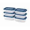 6-Piece Transparent Stackable Food Storage Containers with Blue Measurement Markings