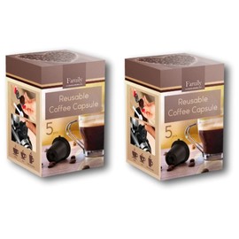 EKNA Refillable Coffee Capsules - Premium Capsules Coffee Refillable - Pack of 10 - Environmentally Friendly & Compatible with Nespresso & Dolce Gusto (10)