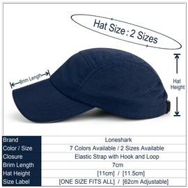 Loneshark Oversized XXL Reflective Men Quick Dry Hat Lightweight Sun Cap for Running/Golf/Baseball Women Breathable Mesh Cap Navy