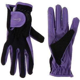 Covalliero Children's Children's Riding Glove Lilli Small Riding Gloves, Black/Purple S