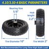 GICOOL 10" Flat-free Solid Tire and Wheel Replacement 4.10/3.50-4, with
