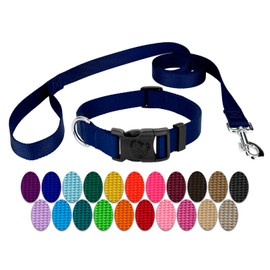 Country Brook Petz - Vibrant 25+ Color Selection - Deluxe Nylon Dog Collar and Leash (2XS, 3/8 Inch Wide, Royal Blue)