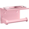 Tindbea Toilet Paper Holder with Phone Shelf, Adhesive or Screw