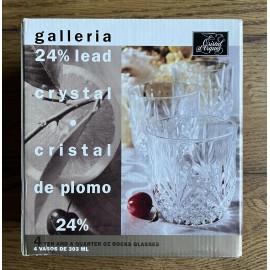 Crystal D Arques Sparkling crystal D Arques French 1980s low ball glasses set of 4 barware fancy