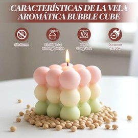 Nasjac Velas Aromaticas Regalo para Mujer, 6 Velas Perfumadas de Burbujas Mini, Velas Decorativas Cera de Soya, Lavanda/Campanilla/oolong de Melocoton