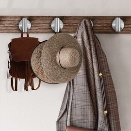 Ravinte Towel Hooks 2 Pack - Brushed Nickel Bathroom Wall Mounted SUS 304 Stainless Steel Silver Coat Robe Clothes Hook Holder