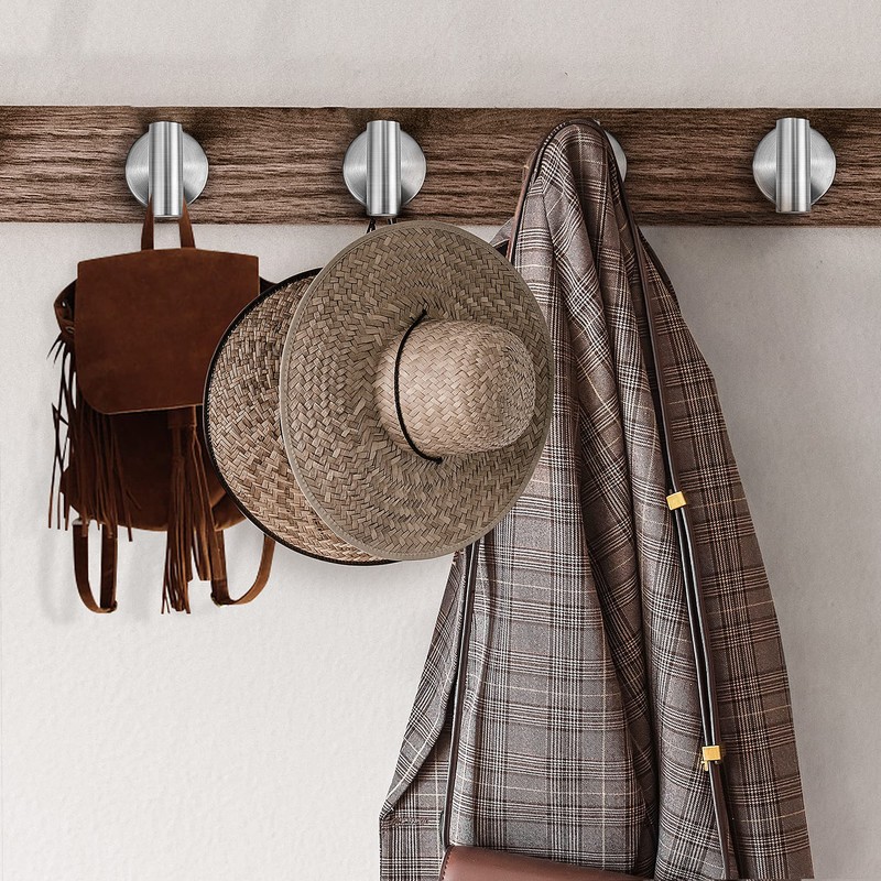 Ravinte Towel Hooks 2 Pack - Brushed Nickel Bathroom Wall