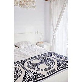 SAOL Bed Scarf Throw Three of Life Bed Runner Blanket Decorative for Couch Sofa Soft Wool Blend (Grey, King 84"x32")