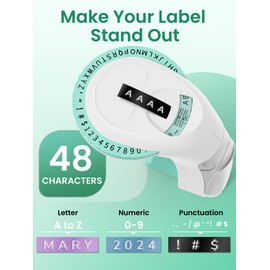 VolenGo Embossing Label Maker, Label Maker Machine with Tapes, Omega S embossed label maker, 3D Sticker Maker for DIY Crafting and Organising with 9mm Retro Embosser Tapes