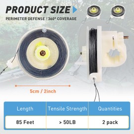 HAVANSIDY 2PCS Kevlar Trip Wire Alarm Device with Reusable Reel - 85ft of 12 Gauge Perimeter Defense with Silicon Coated Cord Line - Camping Perimeter Alarm and Early Warning Security Trip Alarm