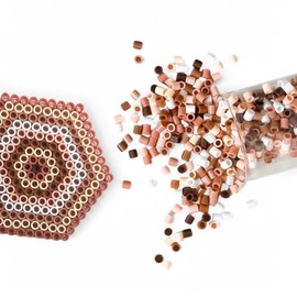 Organic XL Maxi Ironing Beads Set Including Pegboard - Large 10 mm Pack of 1000 - Pastel & Nude - for Children from 3 Years - Organic Beads Organic