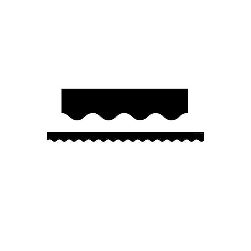Teacher Created Resources Black Scalloped Rolled Border Trim, 50 Feet