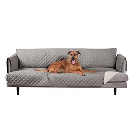 Furhaven Furniture Cover for Dogs and Cats - Water-Resistant Reversible Two-Tone Living Room Furniture Protector, Washable, Gray and Mist, X-Large Sofa