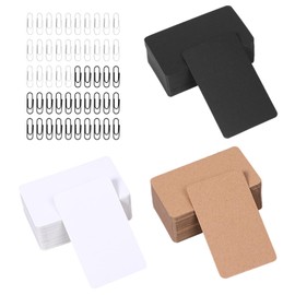 300 Pieces of Blank Cardboard and 50 Pieces of Paper Clips, DIY Card Materials, Can Be Used to Make Business Cards, Message Cards, Study Cards, Greeting Cards, Etc.
