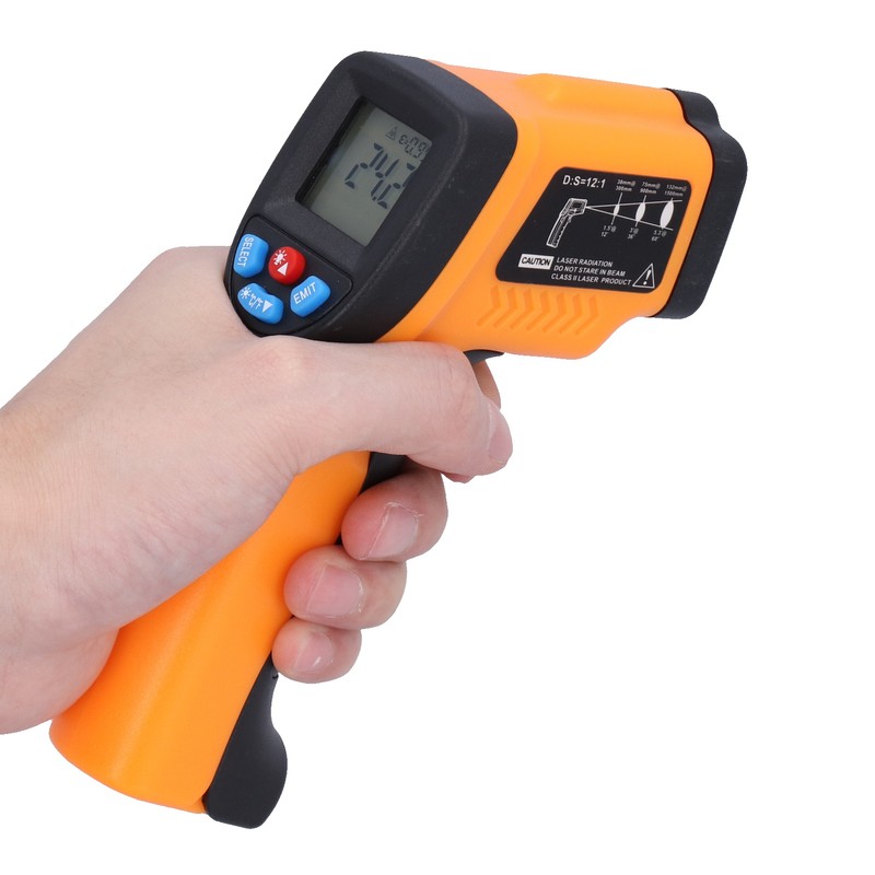 GM550 Infrared Thermometer Handheld Temperature Tester Digital NonContact Thermometer(Orange Yellow