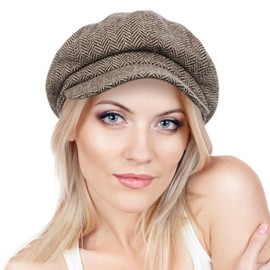 Womens Newsboy Caps Visor Beret Hat Bakerboy Cabbie Gatsby Hat Fashion Ladies Pageboy Newsboy Cap for Womens Khaki 2