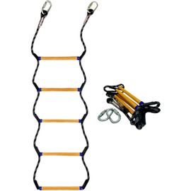 Boat Rope Ladder, Heavy Duty Climbing Rope 450Lbs Strength, 14mm Reinforced Polyester Line, Rigid Resin Step Design, Outdoor Ladder for Inflatable Boat, Kayak, Motorboat, Canoeing (5 Step)