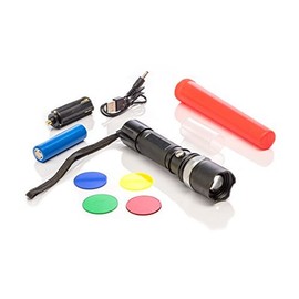 SE Deluxe 5-Watt Rechargeable Flashlight Set - Traffic Wand (500 Lumens) - Rechargeable Battery Included