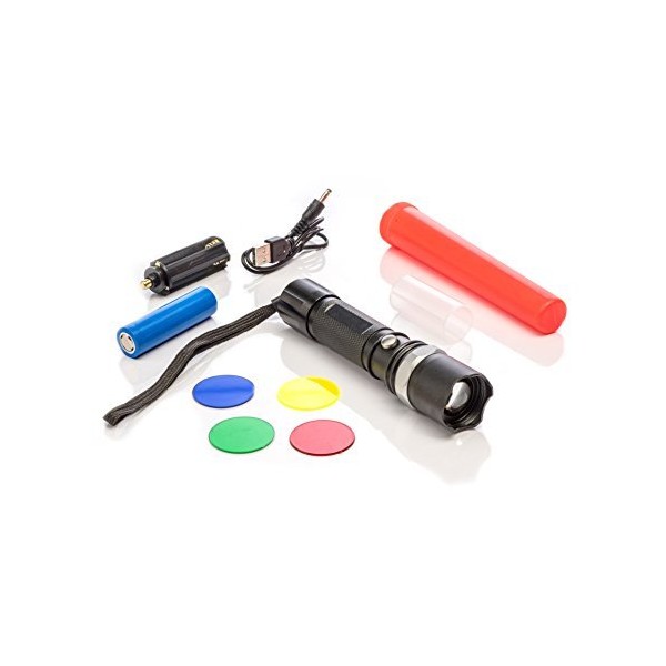 SE Deluxe 5-Watt Rechargeable Flashlight Set - Traffic Wand (500 Lumens) - Rechargeable Battery Included