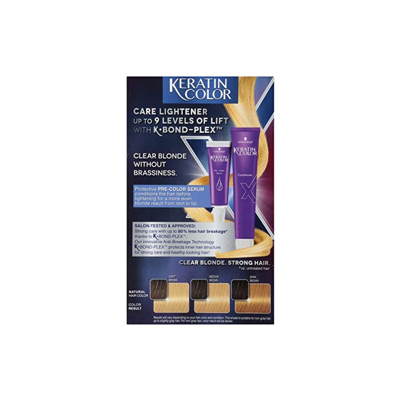 Schwarzkopf Keratin Color Care Lighteners Permanent Hair Color Cream, Platinum
