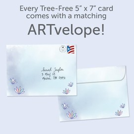 Tree-Free Greetings - Winter Solstice Greeting Cards - Artful Designs - 1 Card + Matching Envelopes - Made in USA - 100% Recycled Paper - 5"x7" - First Stars Appear (GO64244)