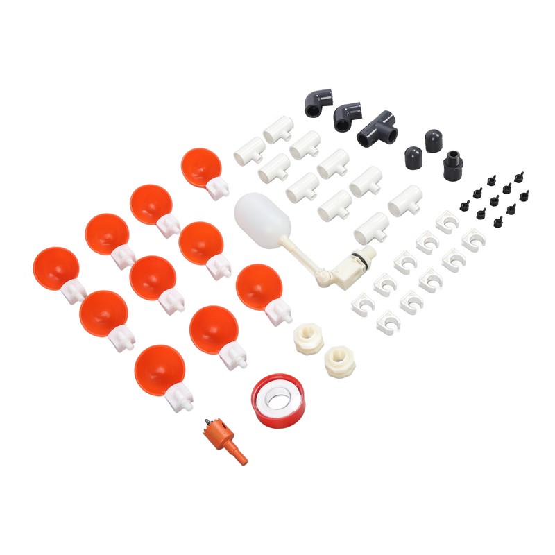 Pipeline Automatic Chicken Waterer Poultry Waterer Dispenser Water Feeder Kit