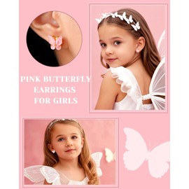 PINKDODO Valentines Day Gift for Kids Stud Earrings for Girls Jewelry Christmas Birthday Gifts for Year Old Girls Kids Granddaughter Gifts from Grandma