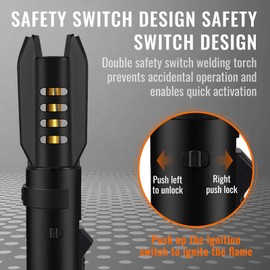 Torch Lighters, Butane Lighters, Adjustable Jet Flame Torch Lighters, Windproof Refillable Gas Torch Lighter Long Lighter for Candle, Grill, BBQ, Fireworks(Butane Not Included) (Black)