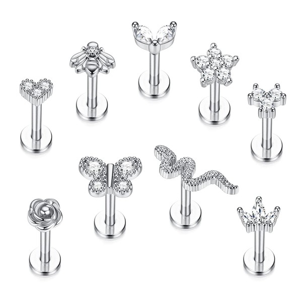 CASSIECA Tragus Piercing Jewellery Forward Helix Piercing Nose Stud Piercing