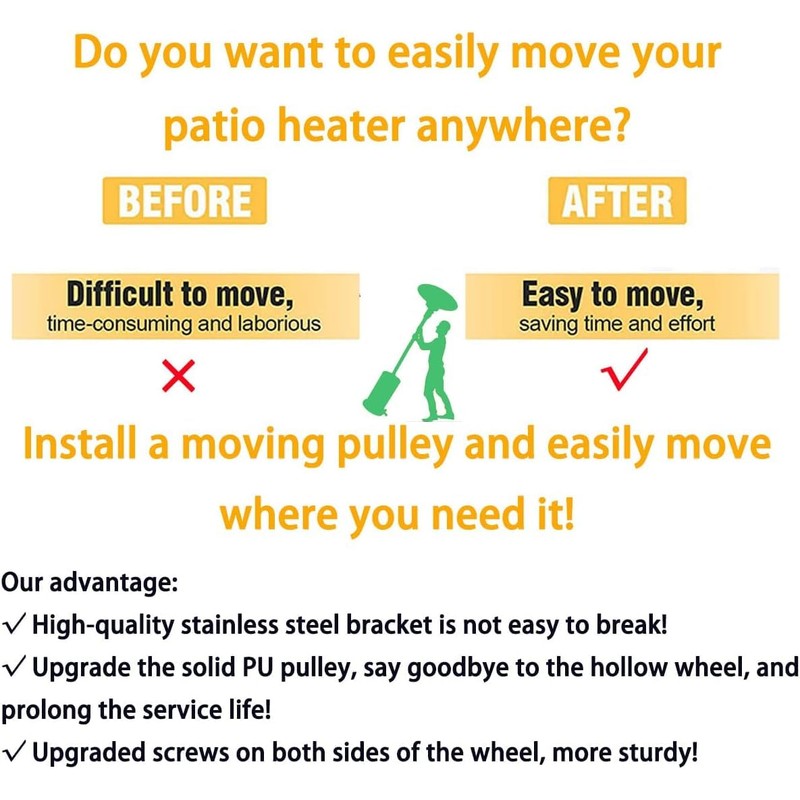 Patio Heater Wheels Patio Heater Universal Replacement Parts Stainless Steel